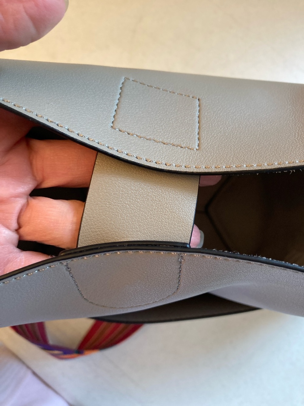 NWOT Mersi Vegan Leather Shoulder Bag with Colorful Strap - Picture 9 of 14